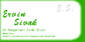 ervin sivak business card