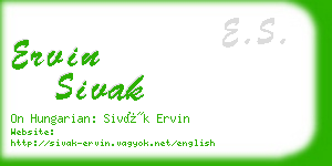 ervin sivak business card